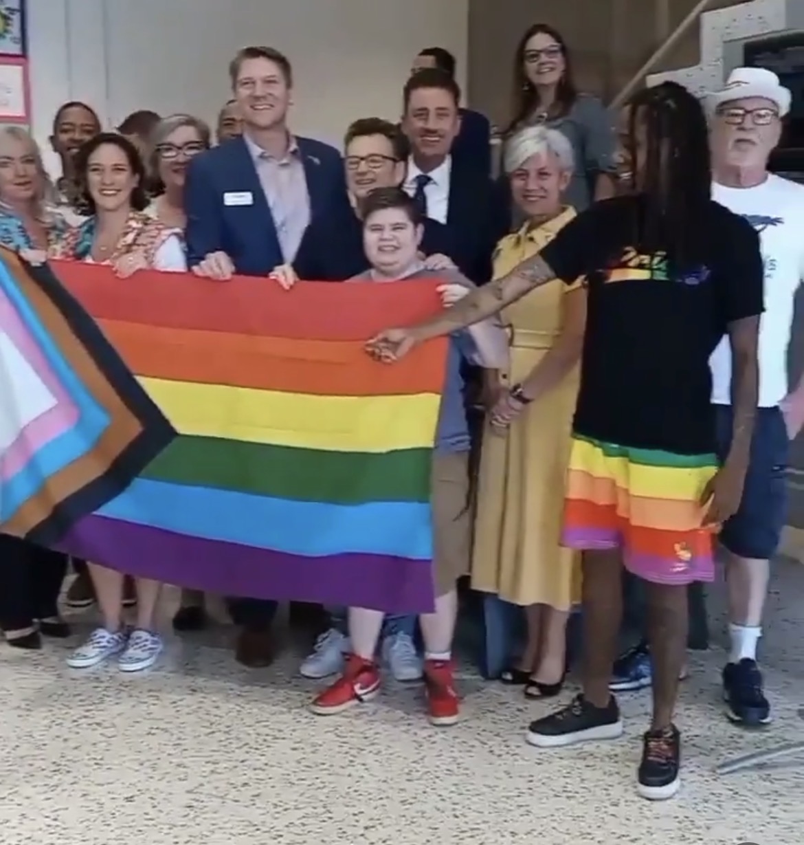 Marching with LGBTQ+ neighbors. Every resident counts, no exceptions.